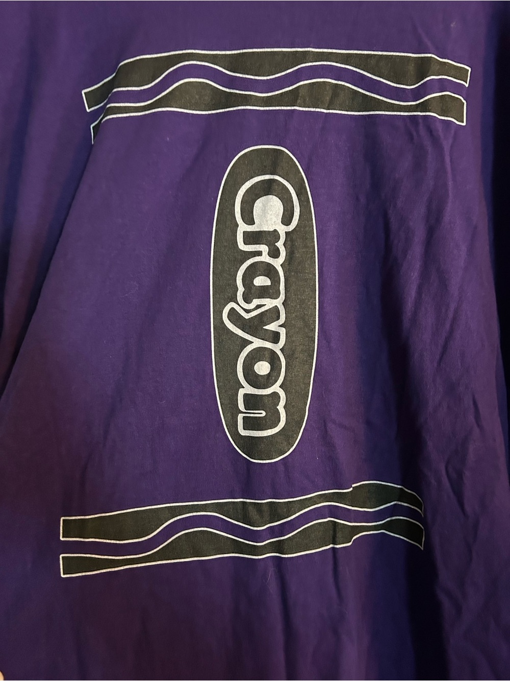 Crayon Print Purple long sleeve Tee 5x - Picture 6 of 6